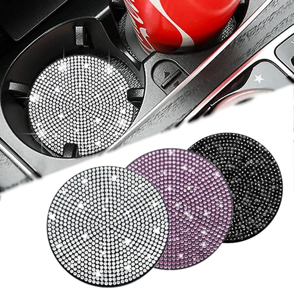 Diamond Bil Coaster Vand Cup Slot Skridsikker Mat Silica Gel Pad Kopholder Mat Gadget Bling Vandtæt Bil Interiør Tilbehør| | 1pc white