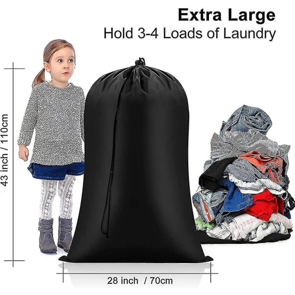 Kraftige vasketøjsposer ekstra store 28 X 43 tommer 2 pakke Xl snavset tøj