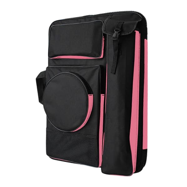 A4 Kunstmappe, Kunstnertaske, Stor Bæretaske til Tegnebræt Black Pink