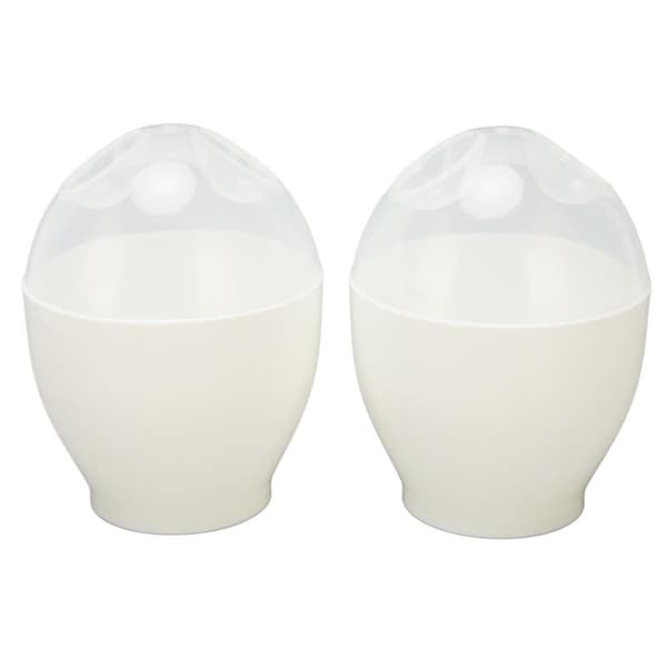 2st Microwave Egg Cooker Poacher ABS Portable Mini Quick Egg Cooking Cup for Kitchen Breakfast