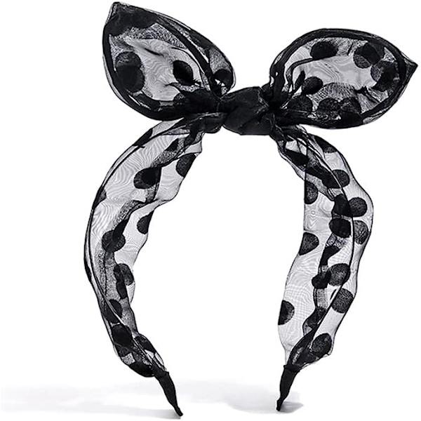 Smycken Koreansk Huvudbonad Hårnål Mesh Polka Dot Pannband Söt Bow Pressure Hår Pannband Håraccessoarer Kvinna (Färg: A, Storlek