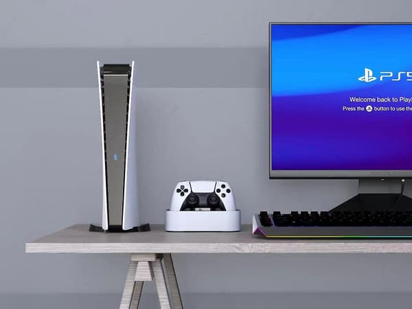 Opladerstander til PS5-controller, PS5-controller dobbelt hurtigopladningsstander med LED-indikator