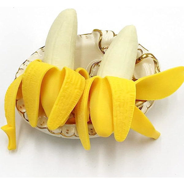 4 stk Leker Gave Superbegunstigelser for nyhet Morsom formet skrellet Kawaii Barnegaver Fidget Pressure Bananmodell Komfortabel bursdagsbarn
