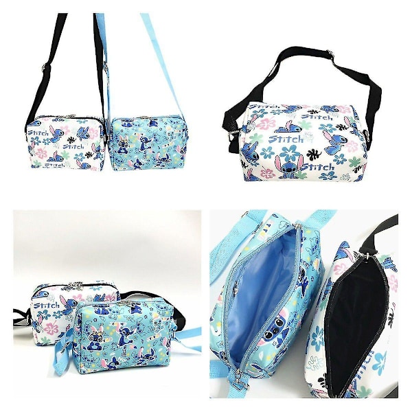 Vandtæt Lilo Stitch Crossbody taske Plys Hand Messenger Legetøj Gave Skuldertasker_tmall Blue