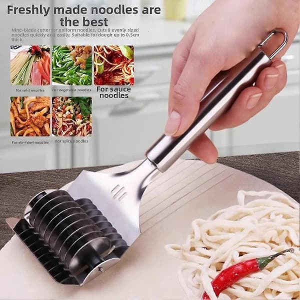 Rustfritt Stål Nuddel Gitter Rulle Docker Deigkutter Pasta Spaghetti Maker for Kjøkken Matlagingsverktøy 1pc