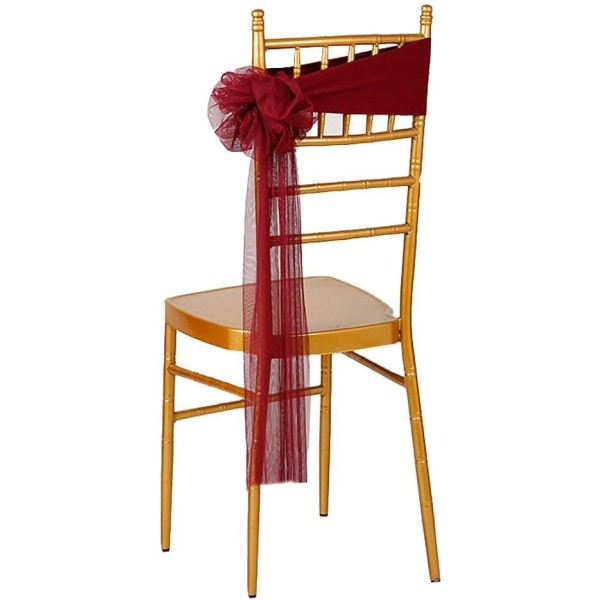 10 kpl Spandex Stretch käyttövalmis tuolinauhat keula rantahääjuhlien koristeluun (burgundi)