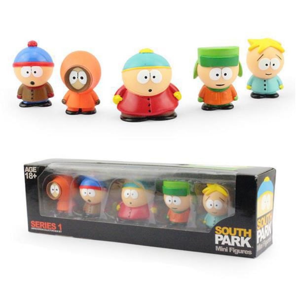 5 stk/sett South Park figurdukkemodell stasjonær bilpynt dekorasjon for barneleker