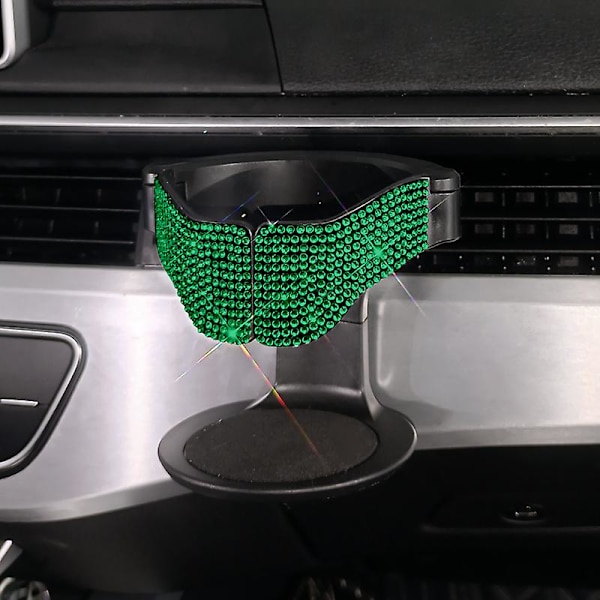 Ilmanvaihtoaukko Juomaalustan Kahvipulloteline CAN Juoma Tuhkakuppi Kiinnitysteline Autotarvikkeet Girly Glitter Automukinpidike| | Green
