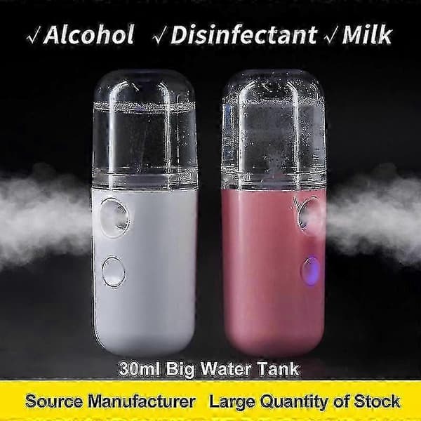 Bærbar Mini Luftfukter Diffuser Søt Stille USB Kjølig Tåke Personlig Tåkeluftfukter Light Pink
