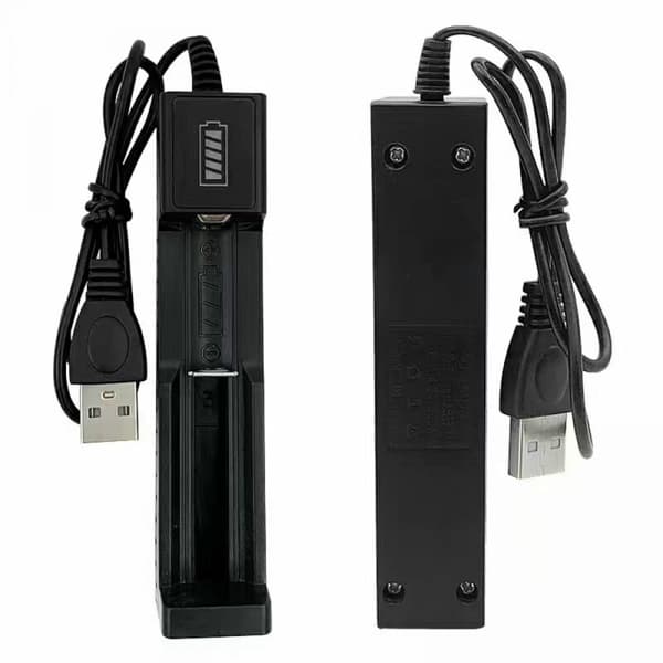 2 stk. universell batterilader intelligent mini oppladbar batterilader multifunksjon Black