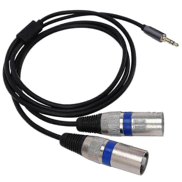 Multifunksjons lydkabel 3,5/6,35 mm til dobbel XLR hannkabel
