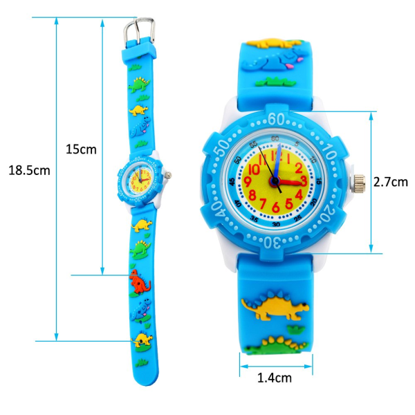 Watch Vattentät 3D Söt Tecknad Rund Urtavla Silikonrem Quartz Watch
