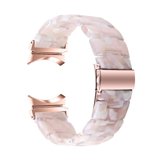 För Samsung Galaxy Watch 5 40mm / 44mm / Watch 5 Pro 45mm Resin Watch Band Rostfritt stål Spänne Armband Light Pink