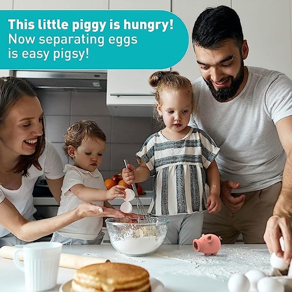 Silikonäggavskiljare, separera äggula från äggvita, sväljfrigöring, äggavskiljare för äggutdragare, köksprylar Bakverktyg (YolkPig)