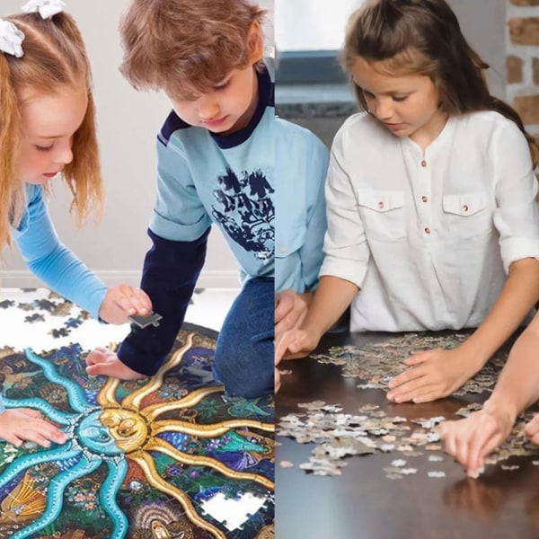 1000 st Kids Pussel Klara mönster Rund form Hands On Förmåga Träning Pedagogisk leksak