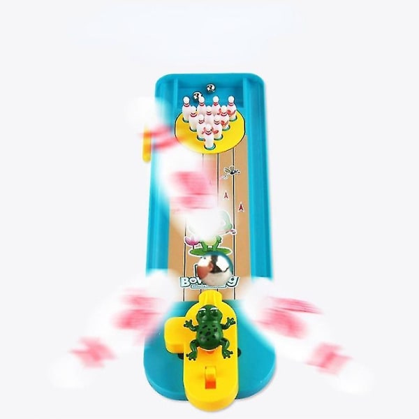 Frog Desktop Bowling Toy Mini Barn inomhus Set Track Shooting Machine Bord Bowling Brädspel