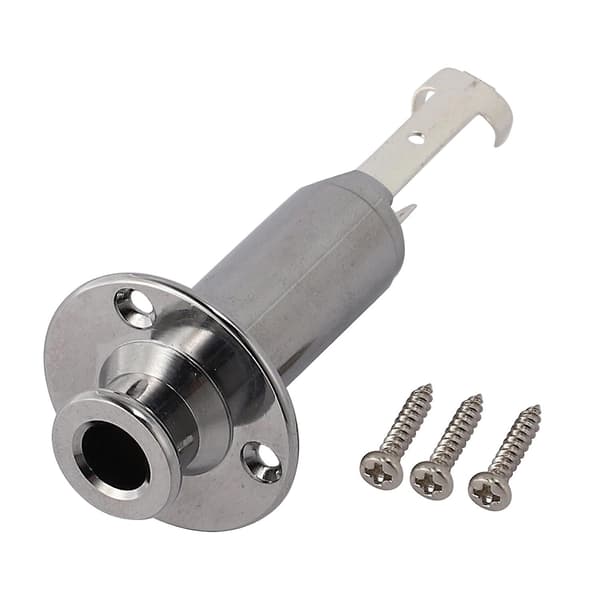 Guitar Bass Pickup 6,5 mm End Pin Jack Output Socket Plug Socket til Bas Elektrisk Guitar sølv(Rou