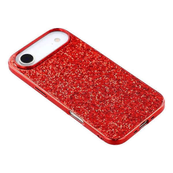 Kompatibelt skal för iPhone 17 Air TPU + PC med glittrig baksida Red