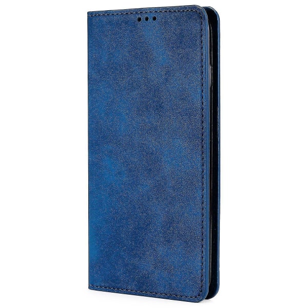 För Oppo A57s 4g / A57e 4g / A57 4g Magnetisk Autoabsorberad anti-scratch Phone case Stativ Pu Läder Blue