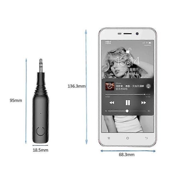 Bluetooth 5.0 -lähetin ja -vastaanotin Aptx Hd 3,5 mm:n liitinsovitin