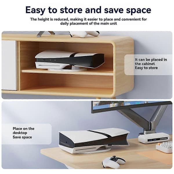 IINE til PS5 Pro Horisontal Stand til Disc & Digital Versioner Stabil Sikker & Nem Installation Pladsbesparende Design