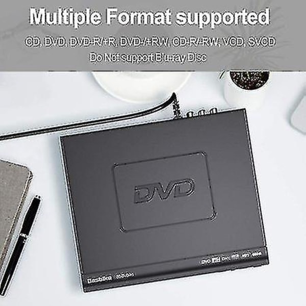 Dvd-spiller for TV, HD Dvd-spiller med hdmi og av-kabel for projektor, 1080p full hd cd-spiller, platespiller for video- og media-cd - alle regioner gratis - Pal