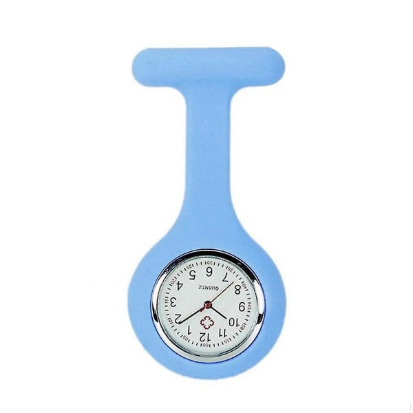 Högkvalitativ silikon watch Solid Medical Pocket Watch Pin Pocket Light Blue