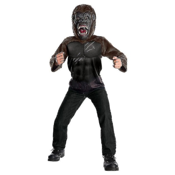 Cross-age King Kong Costume Schimpans Mask Topp Halloween Kostym För Barn Demon Gorilla Vildfull King Kong Cosplay Carnival Disguise