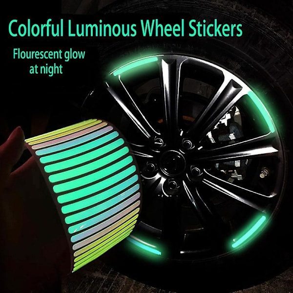 Reflekterende Stripe Tape Bil Motorcykel Hjul Nav Sticker Køresikkerhed Lysende Universal Sticker Til Bil Styling Tilbehør| |