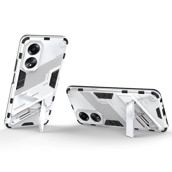 Til Oppo A58 4g Deksel Pc+tpu Støtsikkert Stativ Telefondeksel White