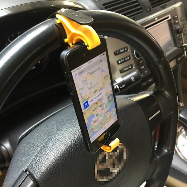 Universal säädettävä auton ohjauspyörä puhelimen pidikepidike Pyörän Auton sisätilat GPS-osien kiinnike Auton sisätarvikkeet| | Black