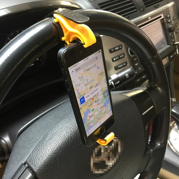 Universal säädettävä auton ohjauspyörä puhelimen pidikepidike Pyörän Auton sisätilat GPS-osien kiinnike Auton sisätarvikkeet| | Pink