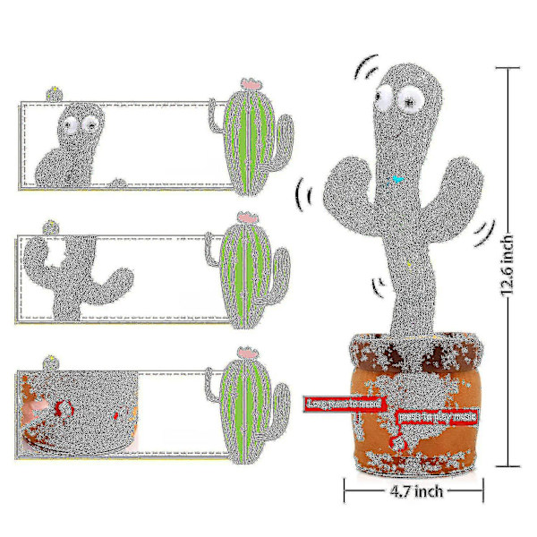 Tanssiva kaktus, Tal Cactus Toy Res You Say CAN , 120 kappaletta, USB lataus