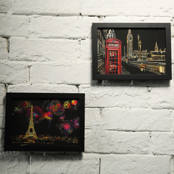 4 kpl 20x14cm Magic Scratch Art -maalauspaperi ja piirustustikku lasten lelu Multicolor