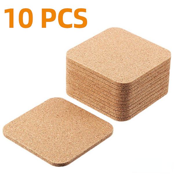 Cork Coaster 5/10 kpl kuppi teetä kahvimuki juomapidike keittiöön Luonnollinen puinen matto Astiasto Pyöreä juomaaluslevy - Mats &amp; Pehmusteet Square 10 PCS