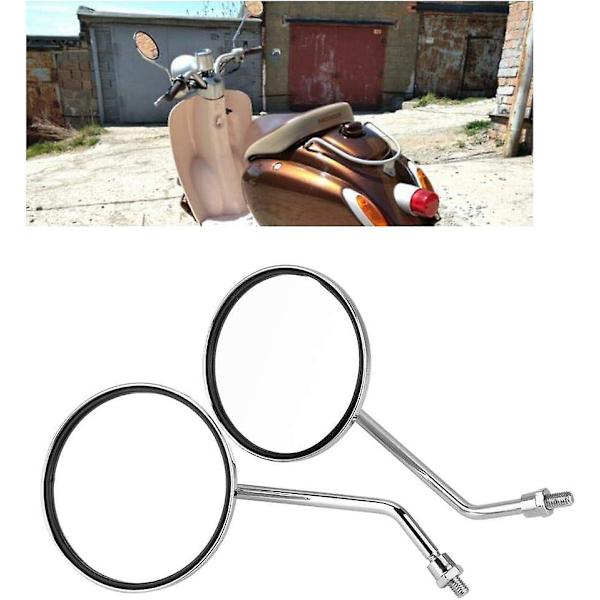 Yhteensopiva Honda Ct70 peilin 8mm Senyar 2kpl 8mm moottoripyörän taustapeilien kanssa, rautainen pyöreä oikea ja vasen sivutaustapeili