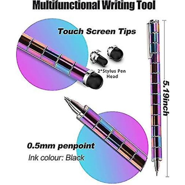 Anti-stress magnetisk stangpenn - metall magnetleketøy for avslapning Multicolor 1 set