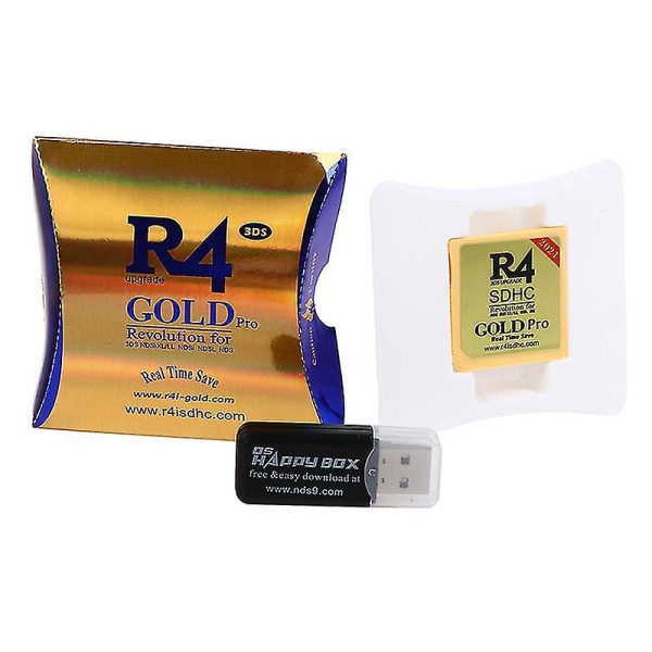 2023 R4 Gold Pro Sdhc til Ds/3ds/2ds/ Revolution Cartridge med usb-adapter Gold 1 Pcs