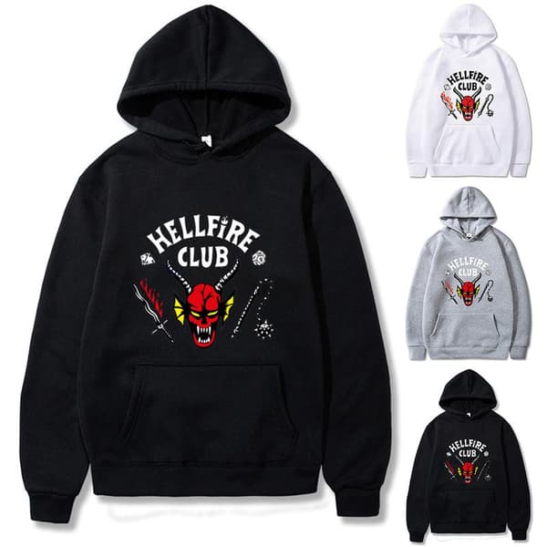 Stranger Things 4 Hellfire Club Hettegenser med hette Svart black M
