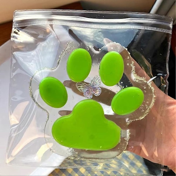 Jättimäinen tassu squishy lapsille ja aikuisille, iso karvainen kissan tassu squishy lelu stressin lievitykseen, superpehmeät puristeltavat fidget-lelut Green
