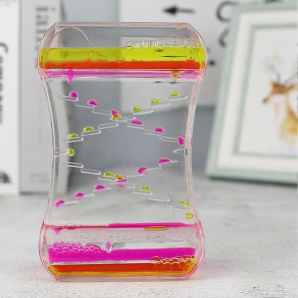 Flytande Rörelse Bubblare Timer Icke-Digital Tyst Tidsverktyg för Sovrum Blue Pink