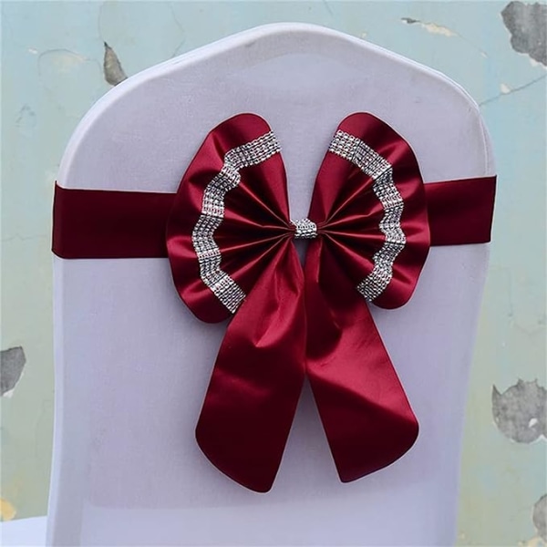 10 stk. Stolbælte Sløjfe Stol knudebånd Bryllupsbanket Forskellige festlige dekorationer (farve: A, størrelse: One Size)
