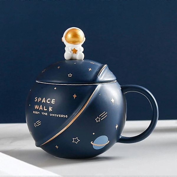 Söt astronautmugg, Kawaii-kopp, rymdplanetmugg kaffe te mjölk, påsk mors fars dag examen födelsedag julklapp,