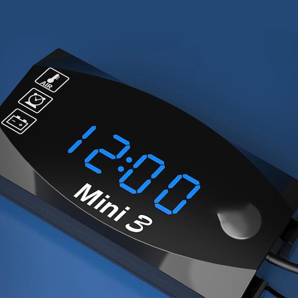 Universal 3 i 1 Motorcykel Elektronisk Klocka Termometer Voltmeter 12v Ip67 Vattentät Dammtät Led Watch Digital Display| | White