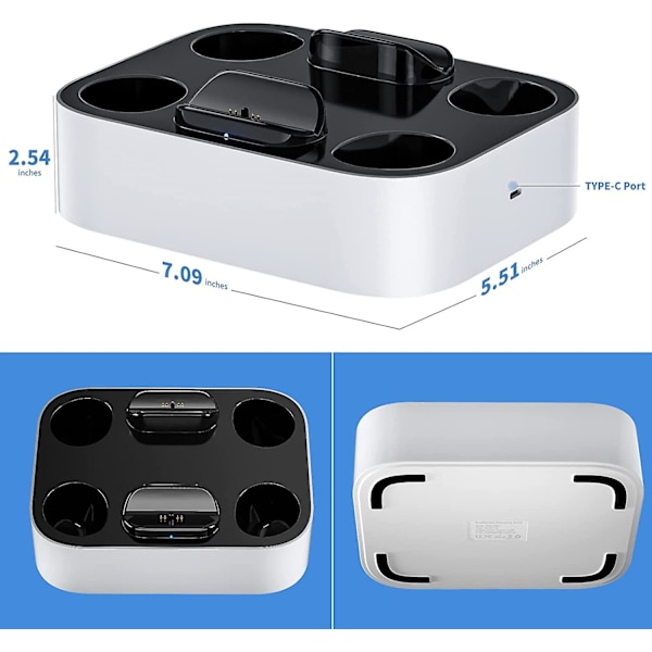 Ps5 Controller Laddstation, dubbel snabbladdningsdocka med LED-indikator Kompatibel med Ps 5 Controller