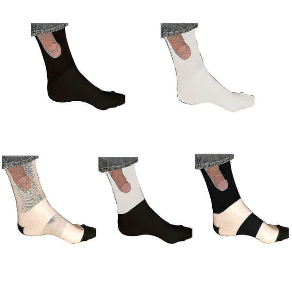 Bomulds Superbløde Sokker til Mænd og Kvinder - Show Off Socks Dick 2025 black