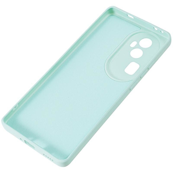 För Oppo Reno10 5G Gummerat TPU- phone case Candy Color Fiberfoder Anti- cover Baby Blue
