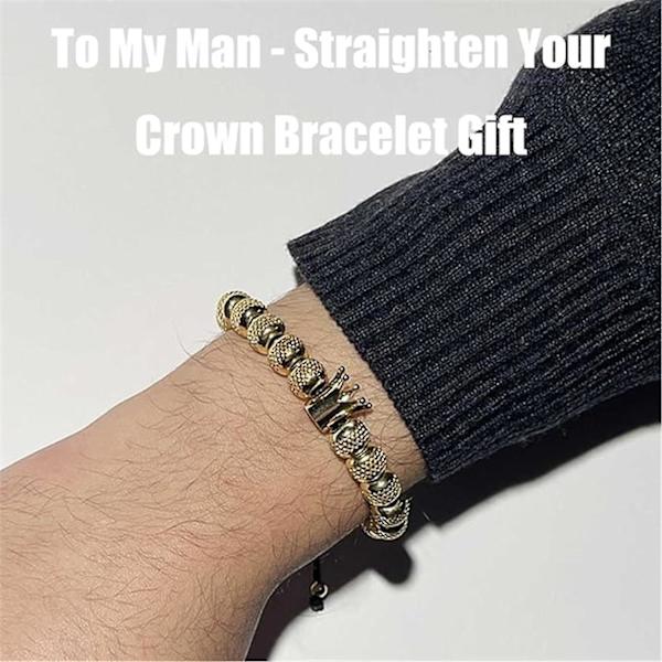 To My Man Armband För Män, Infinity Läder Flätad Make Födelsedagspresenter från frun Jag älskar dig för alltid och alltid handgjorda armband C Gold