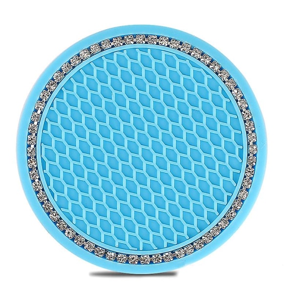 Auton Coaster Water Cup Pullonpidike Liukumaton Pad Matt Silikageeli Vedenpitävä Sisustukseen Auton muotoilutarvikkeet| | Blue White Diamond