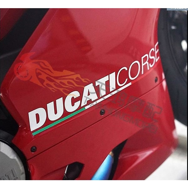 Monivärinen moottoripyörän vinyylitarra Heijastava Ducati 848 1199 1098 S 899 Logo Body Polkimet Sivupaneelit Italian lippu Ducati Corse Orange letters